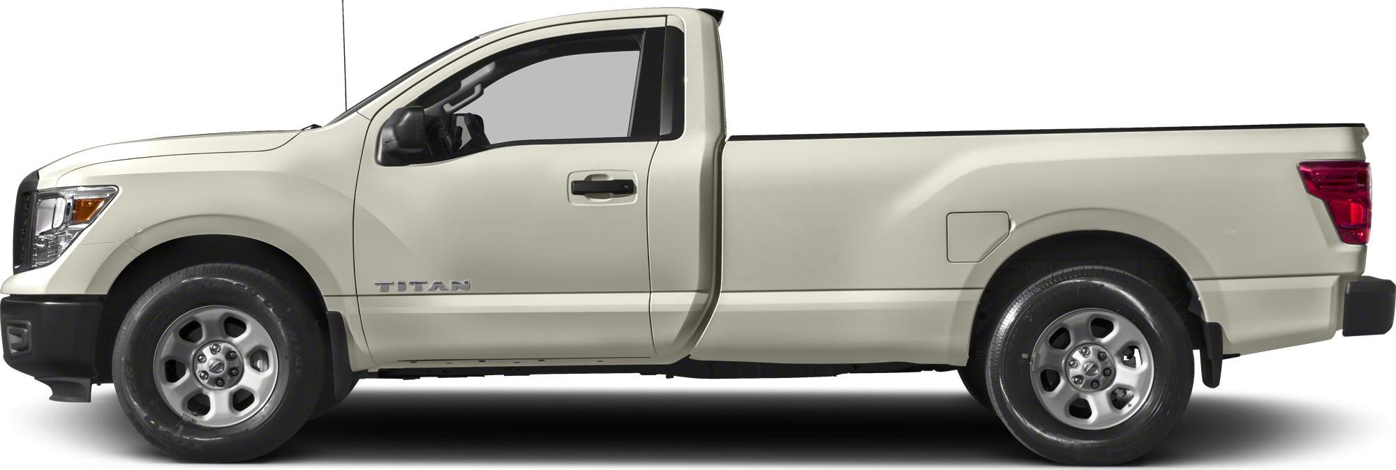 Side profile of single cab pickup with extended cargo bed and single-door design.