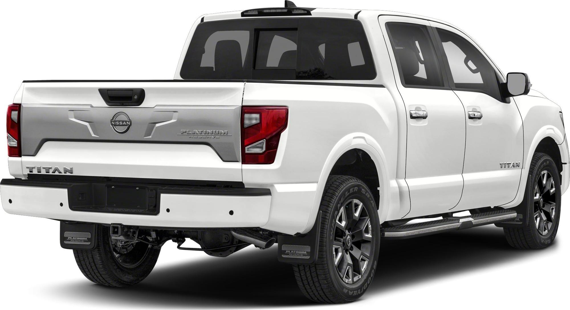 Rear and side view of pickup truck with alloy wheels and crew cab.