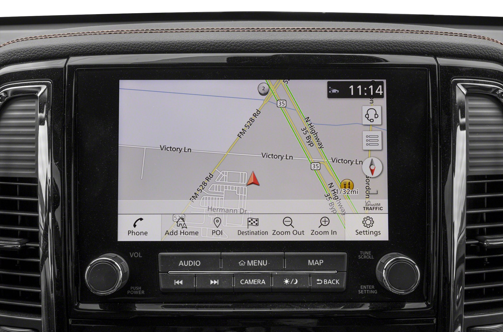 Built-in GPS navigation system touchscreen and control buttons
