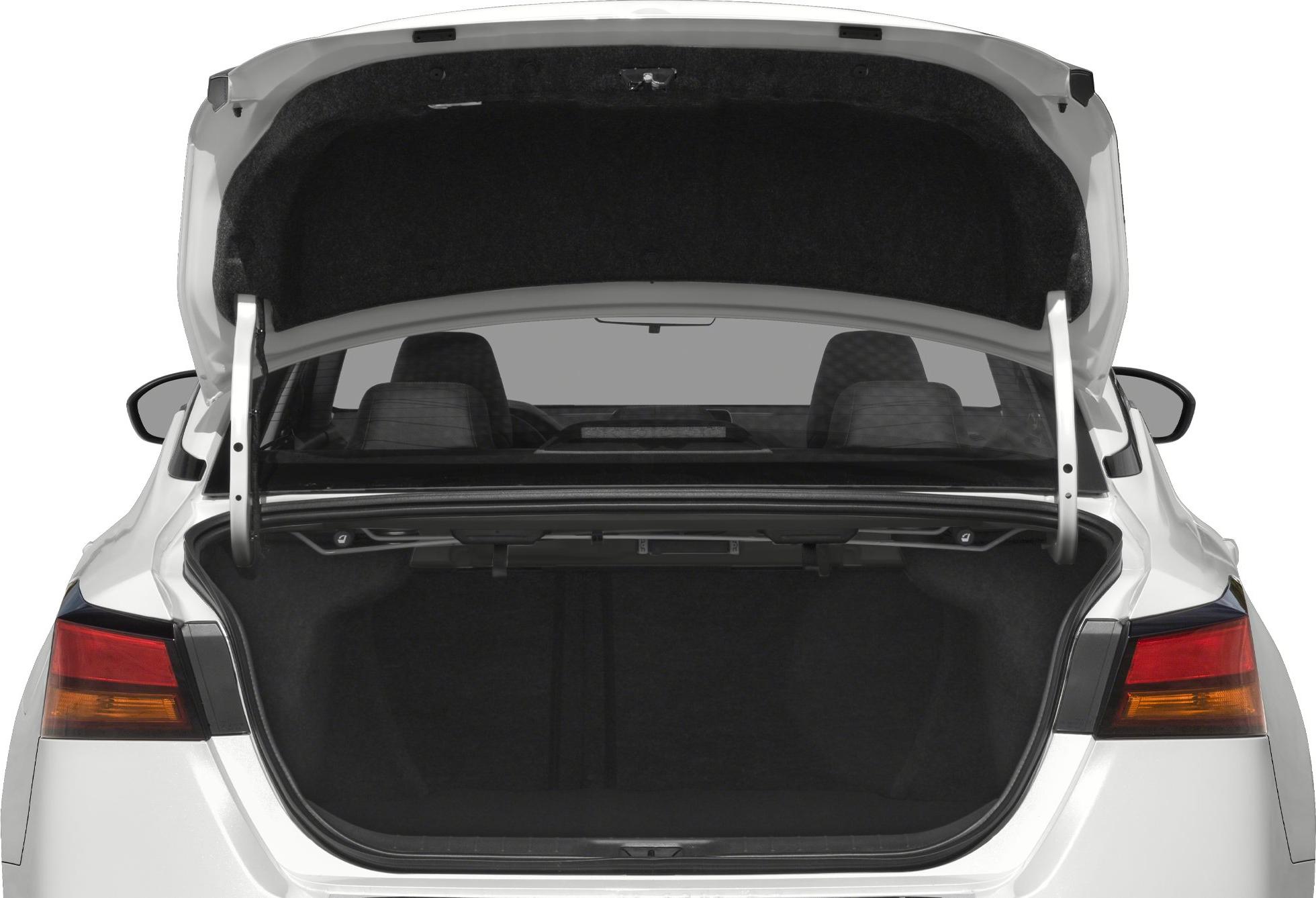Open trunk with visible rear seats and spacious cargo area