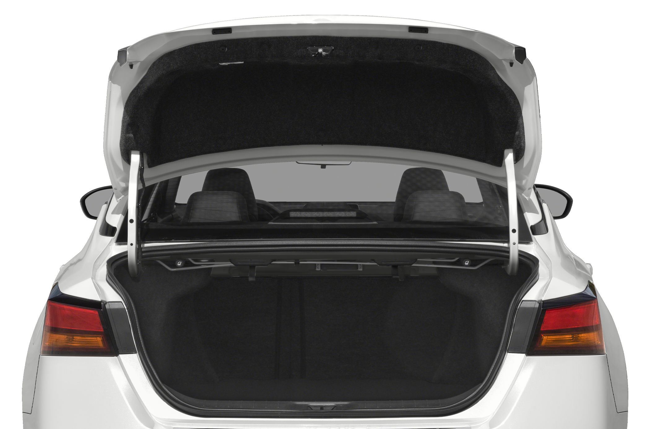 Open spacious trunk with rear seat visibility and trunk lid details