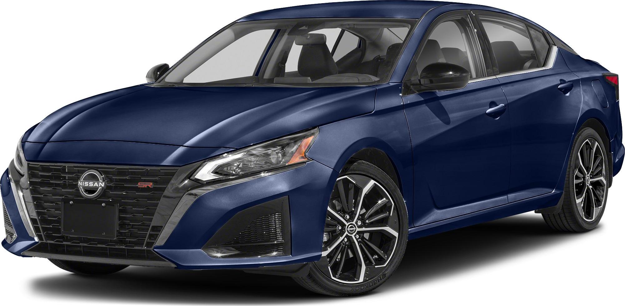 Dynamic front grille, LED headlamps, SR trim alloy wheels on a blue sedan