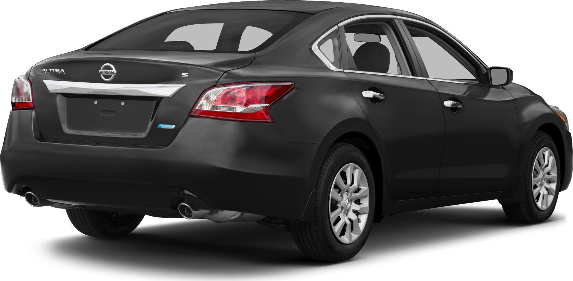 Rear view of mid-size sedan with dual exhaust and chrome trim