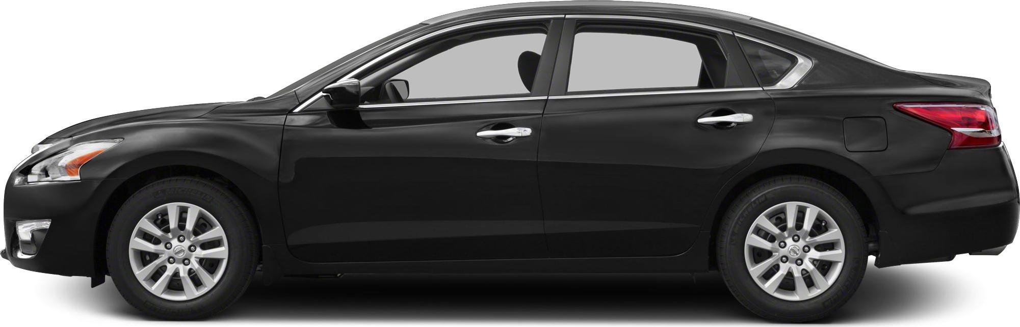 Black sedan side profile with alloy wheels and distinct door handles