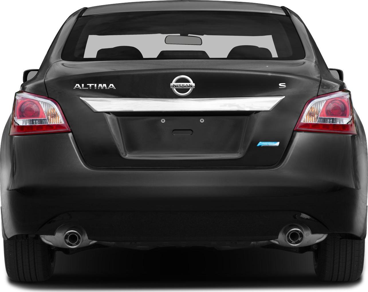 Rear view with distinct tail lights and dual exhaust outlets