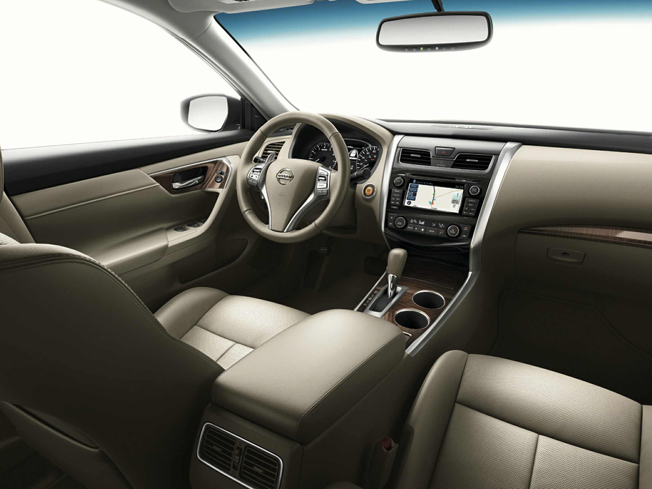 Interior view featuring dashboard, steering wheel, and center console.