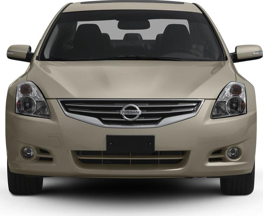 Front view with chrome grille and clear headlights