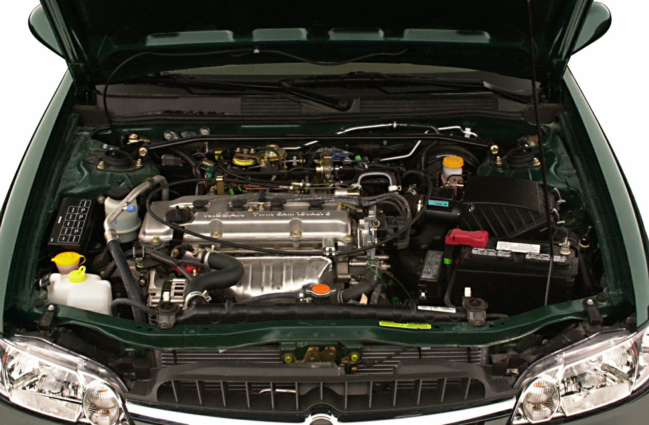 Detailed engine bay with visible mechanical components under open hood