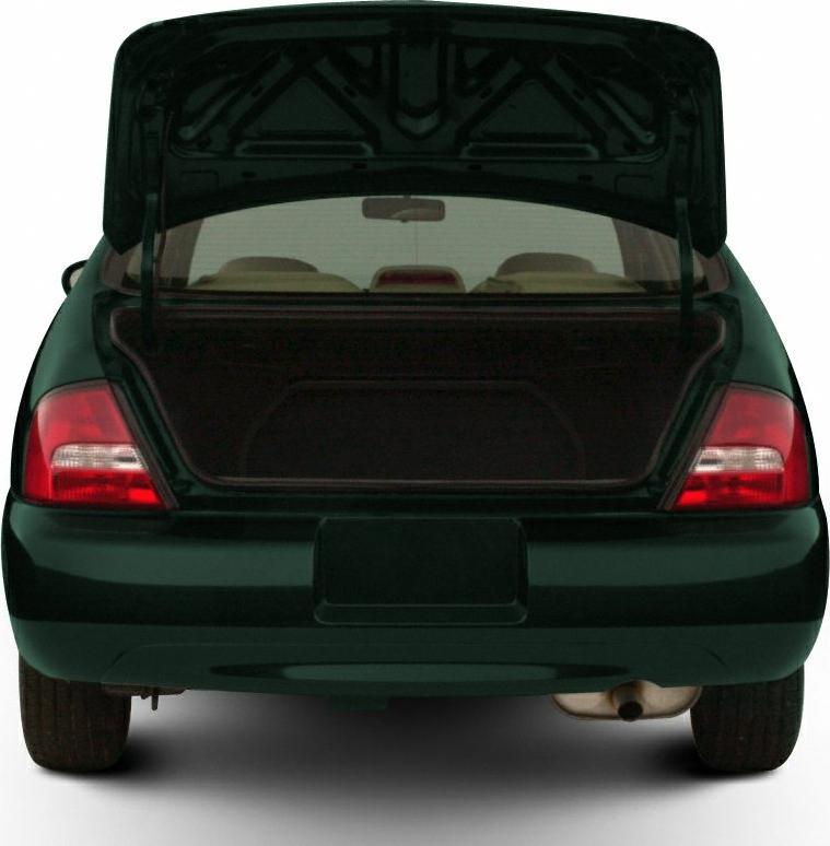 Rear view with open trunk showcasing spacious cargo area and taillights.