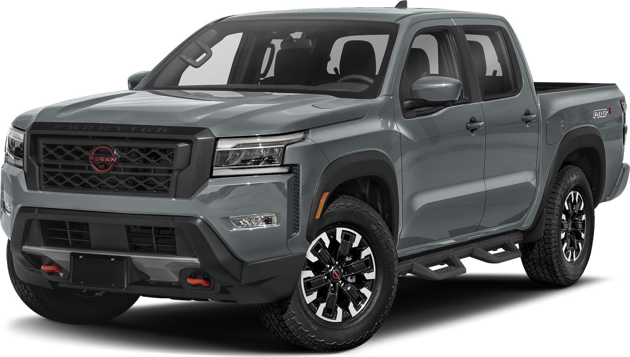 Front view of mid-size pickup with LED headlights and black grille