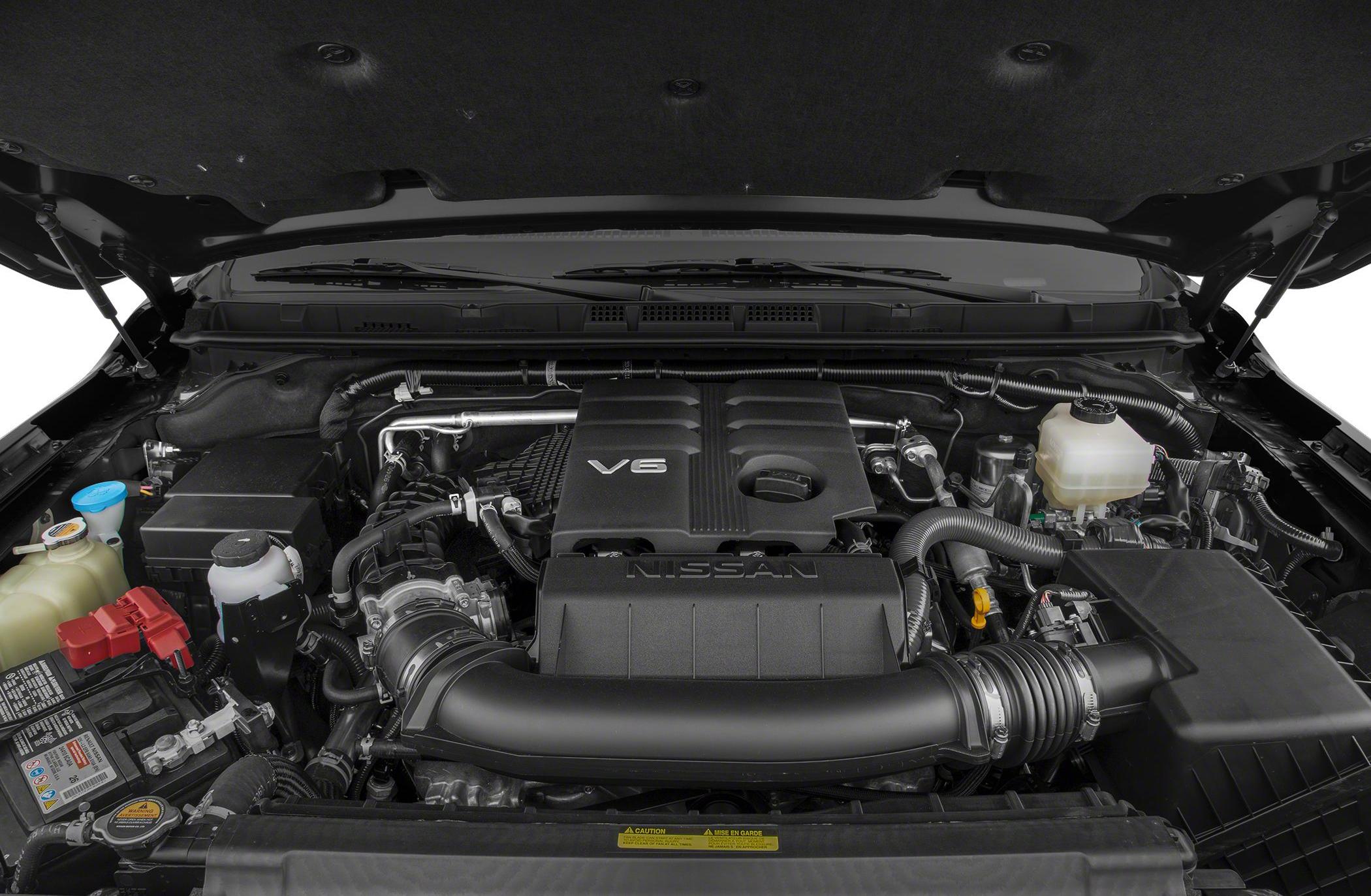 V6 engine layout inside engine bay with detailed components