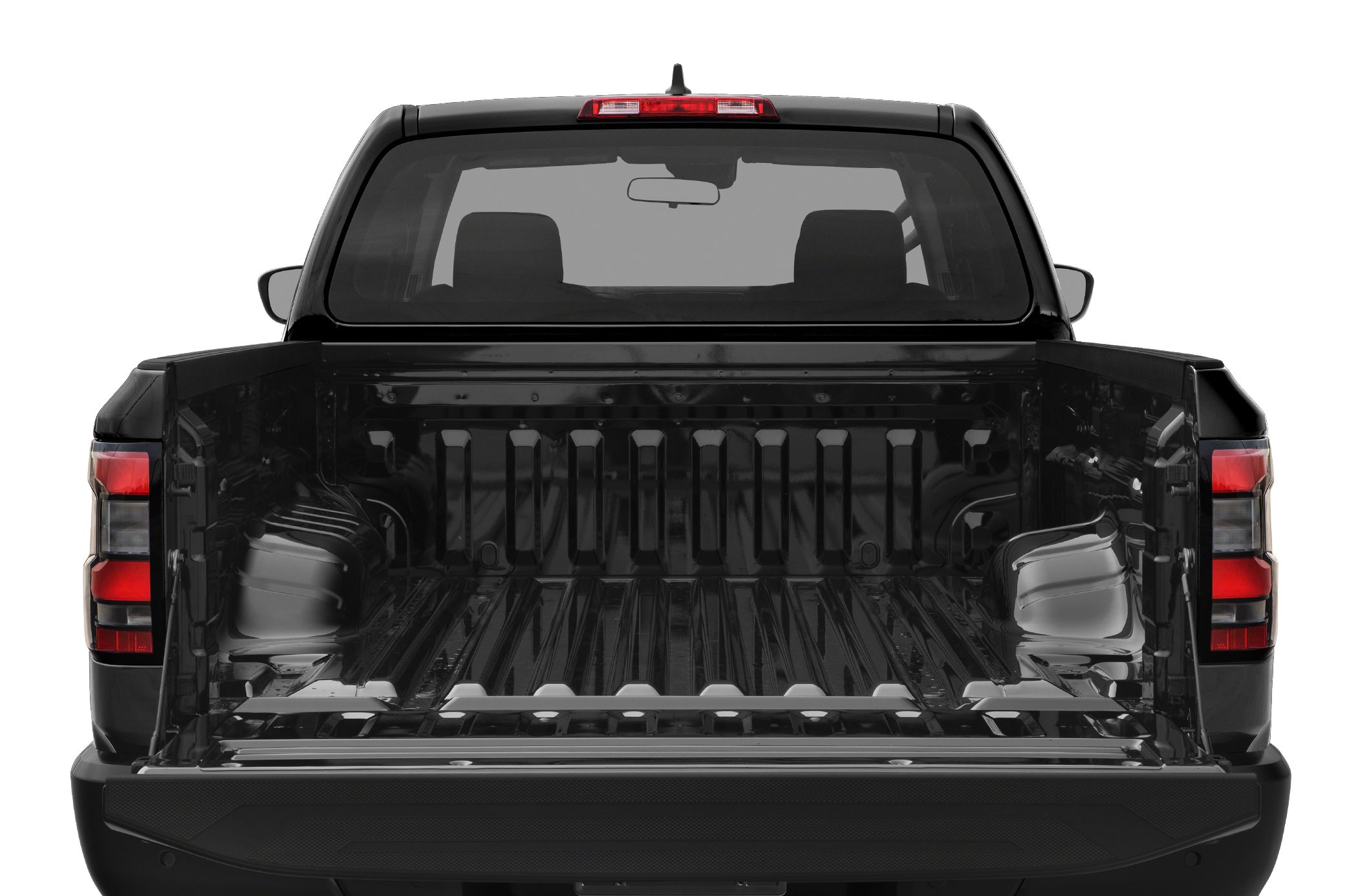 Open rear truck bed with lowered tailgate and visible interior cargo area