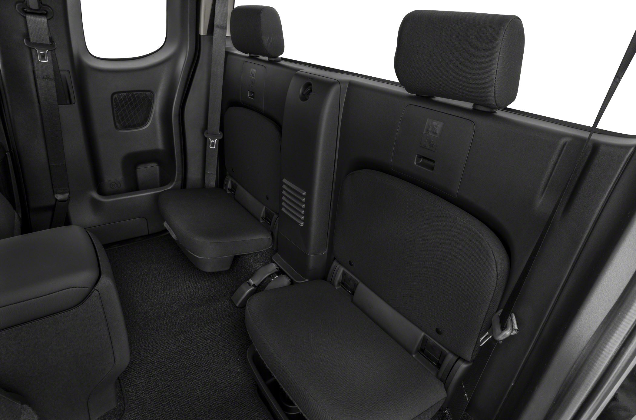 Folded rear jump seats with compact seating design