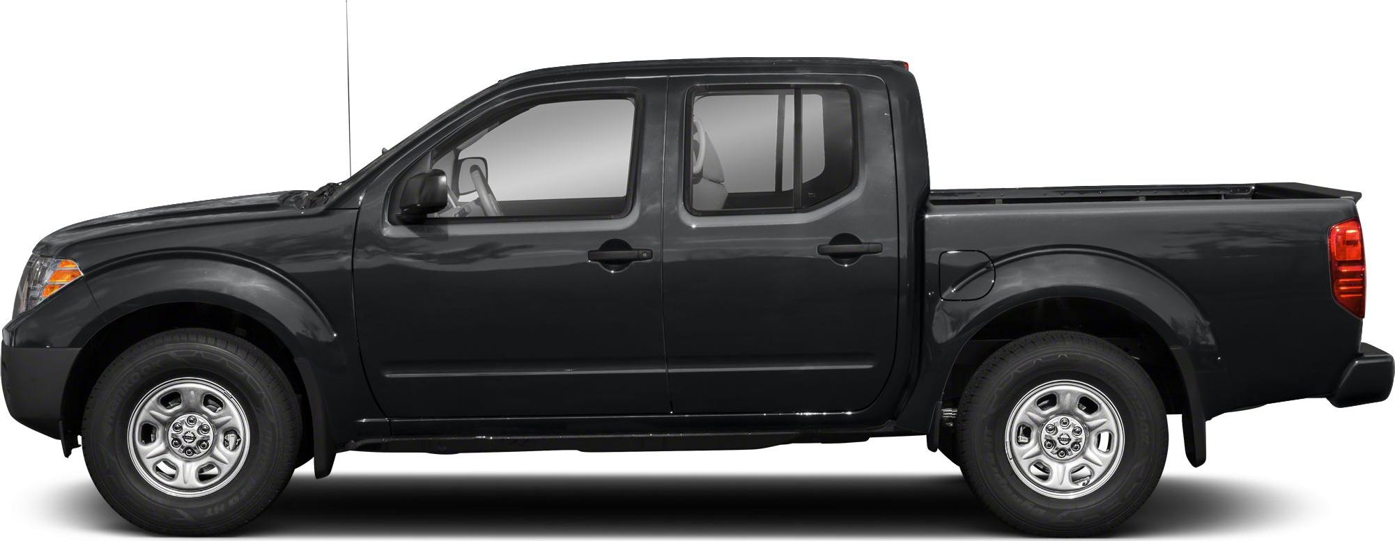Side profile of extended crew cab pickup with long cargo bed