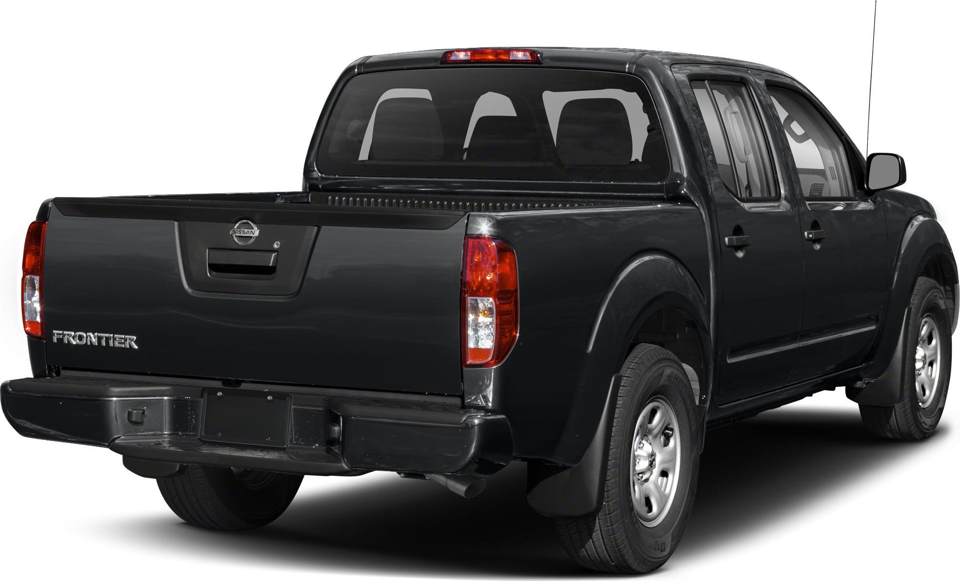 Rear view of pickup truck with crew cab and open bed