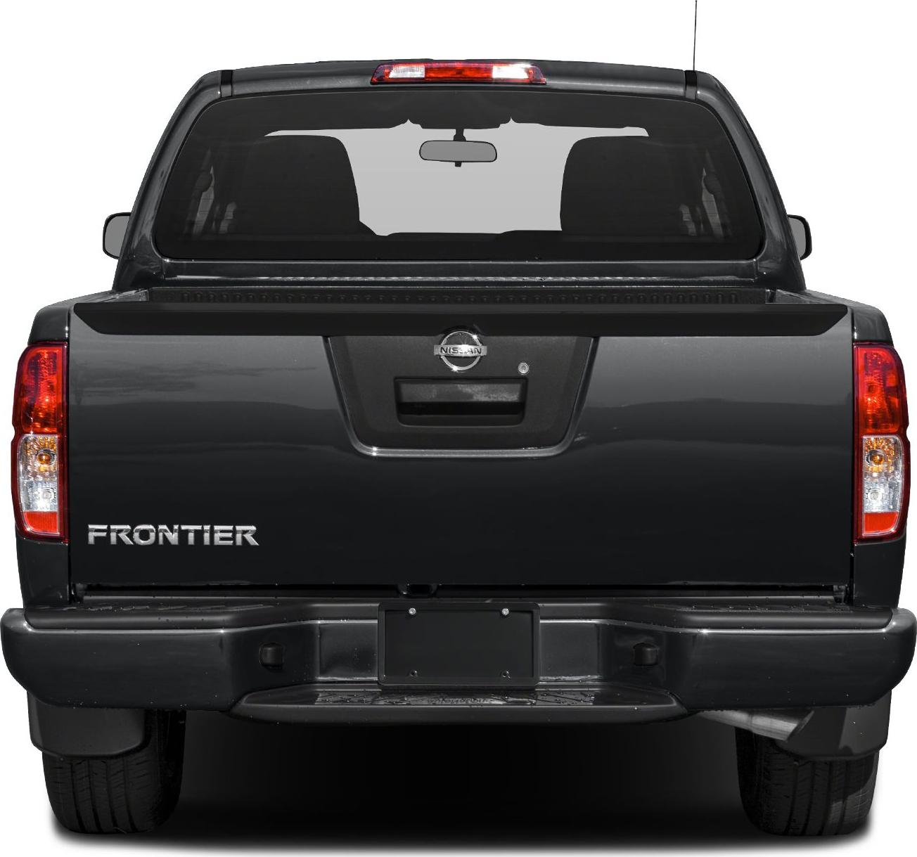 Rear view of Nissan Frontier tailgate with lights and bumper