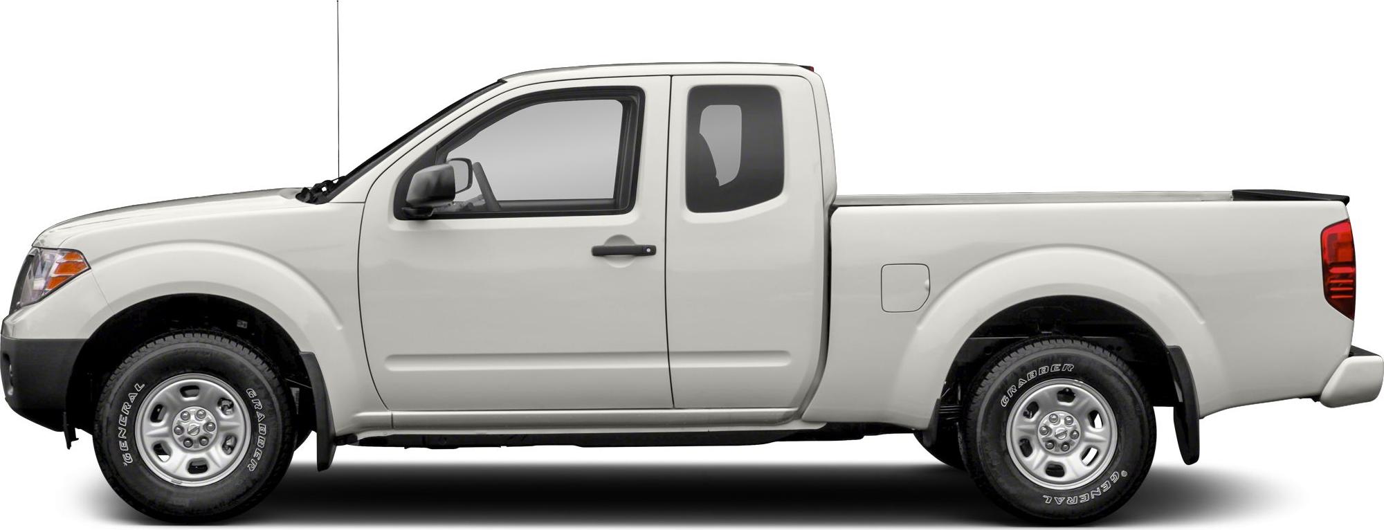 Side profile of an extended cab pickup with utility bed and steel wheels.