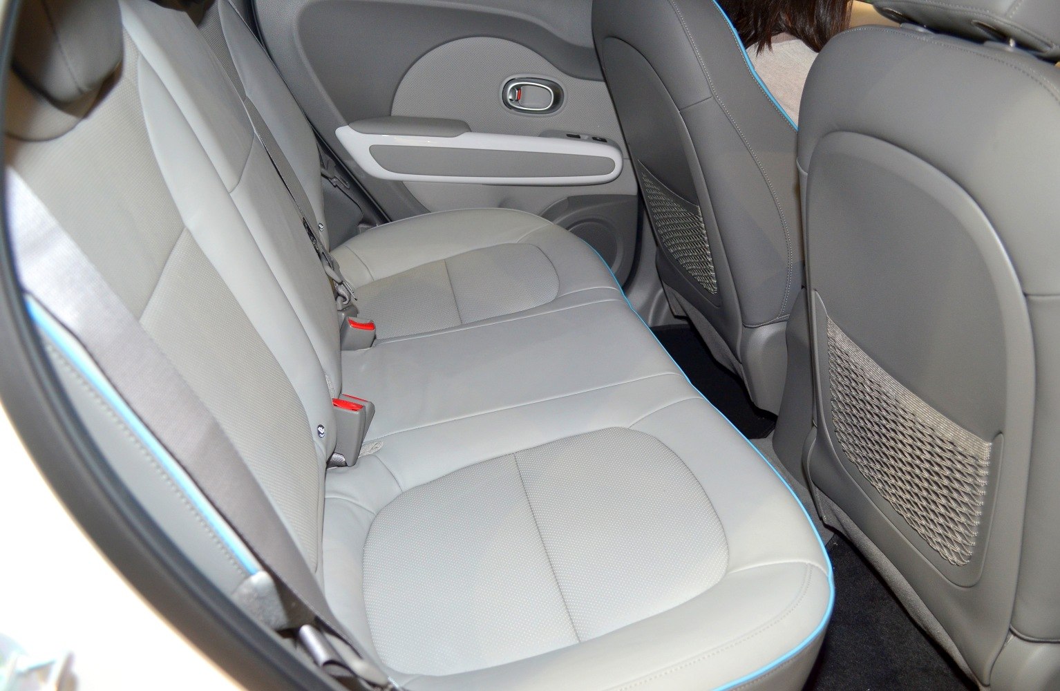 Rear leather seats with door panel and seat belts
