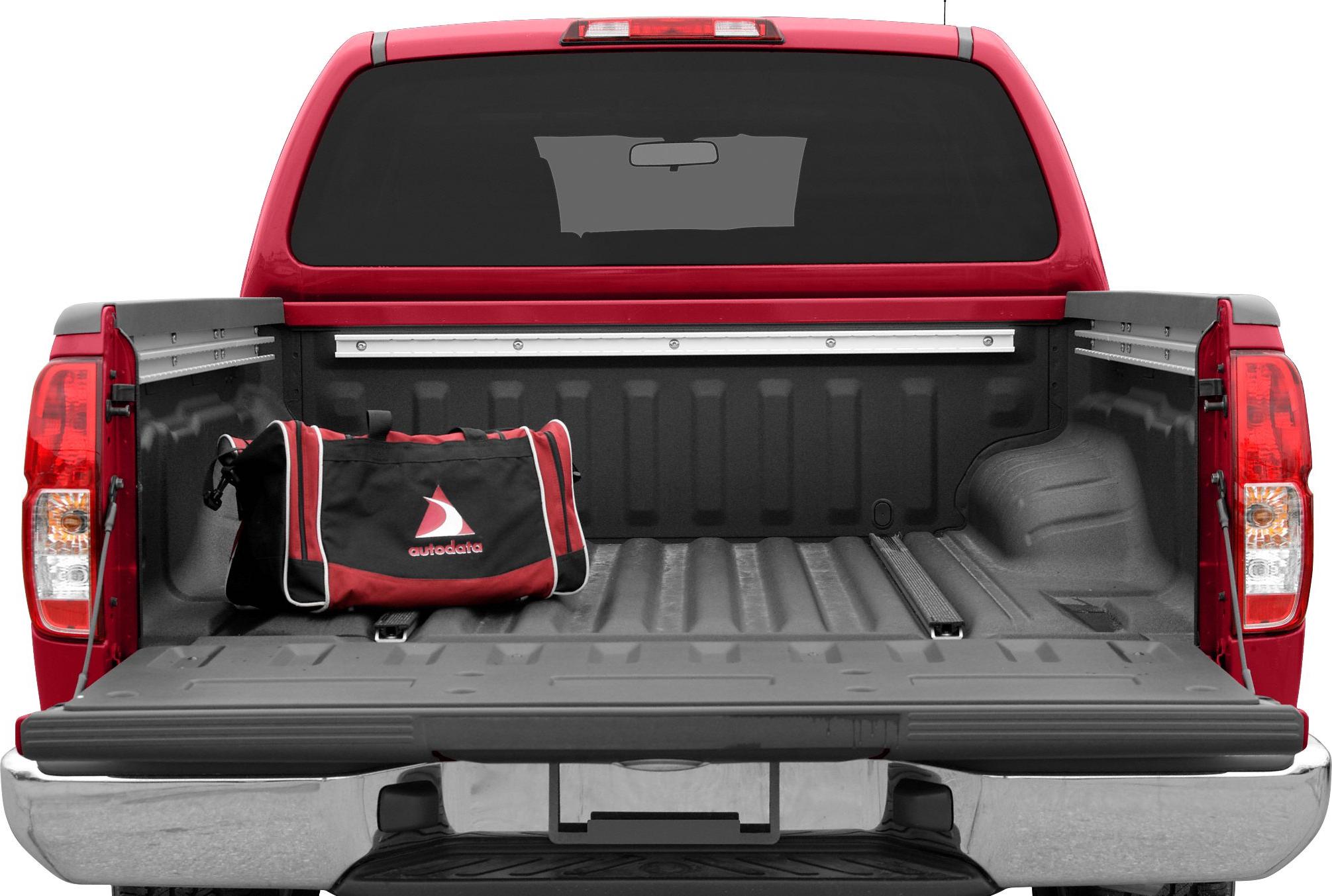 Open pickup truck bed with cargo bag