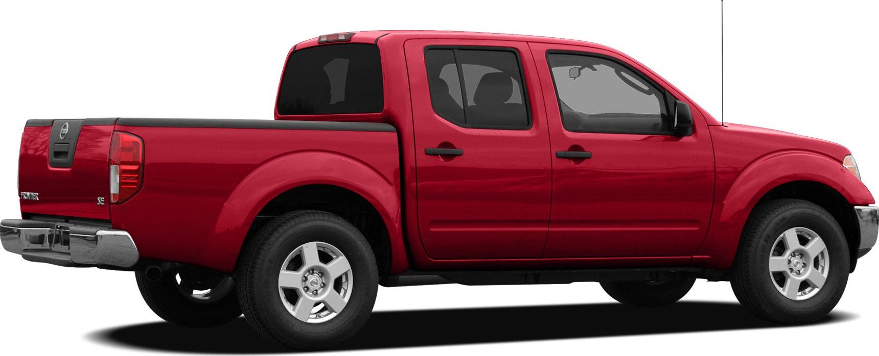 Red extended Crew Cab Long pickup truck with alloy wheels side profile