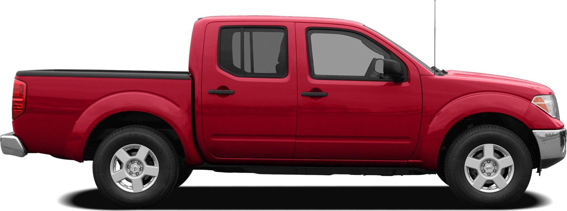 Side view of mid-size crew cab pickup with extended bed and alloy wheels.