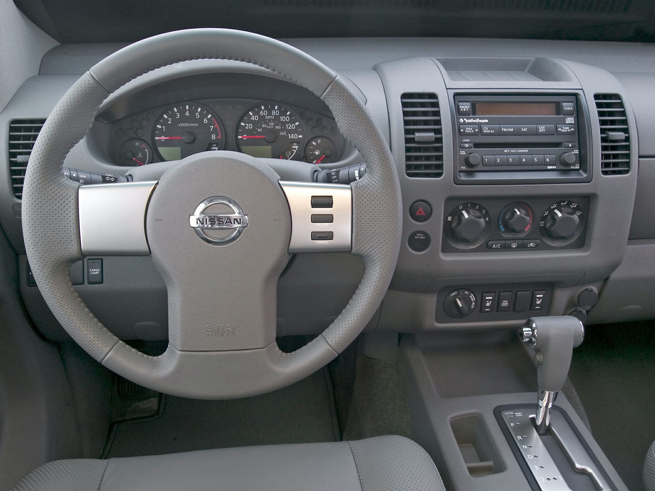 Steering wheel, dashboard, instrument cluster, center console, automatic gear shift