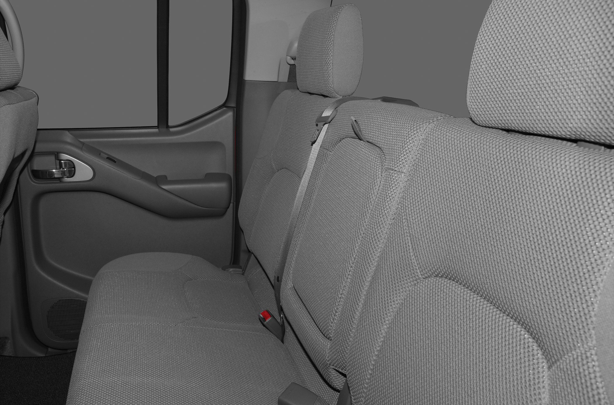 Rear seat upholstery and door panel interior of pickup truck