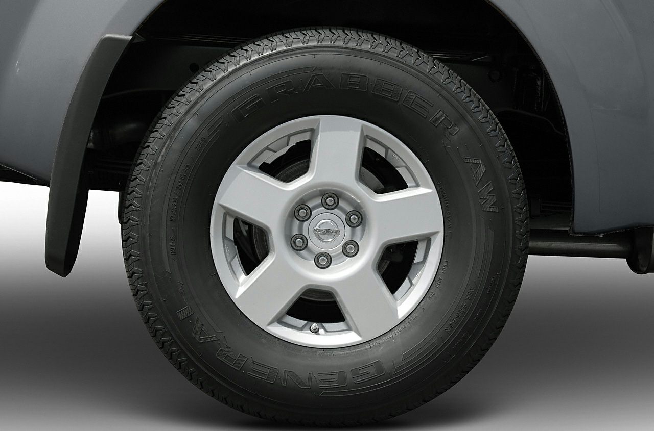 Close-up of alloy wheel and General Grabber AW tire