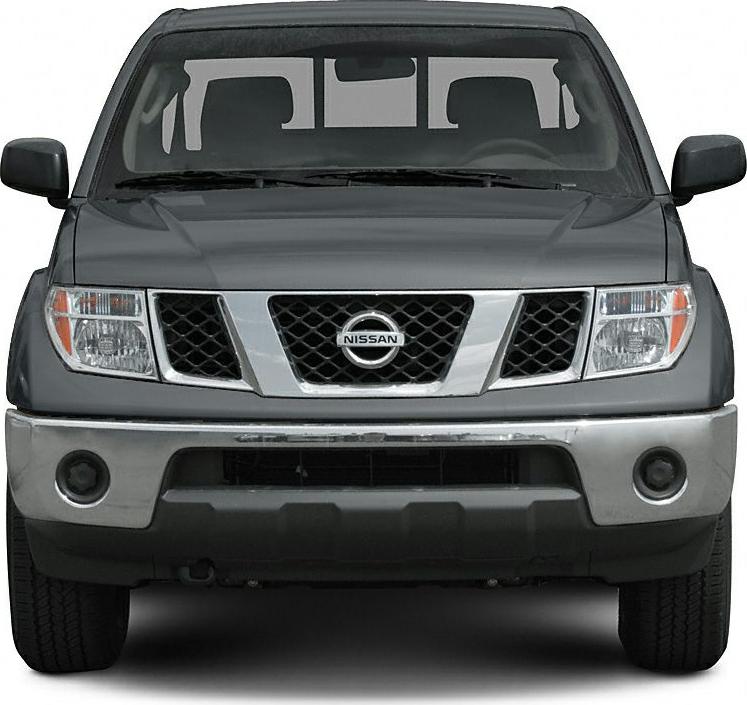 Front view of pickup with distinctive grille and headlamp design
