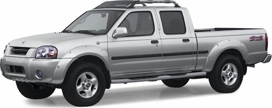 Extended crew cab pickup truck with long bed and facelift front design.