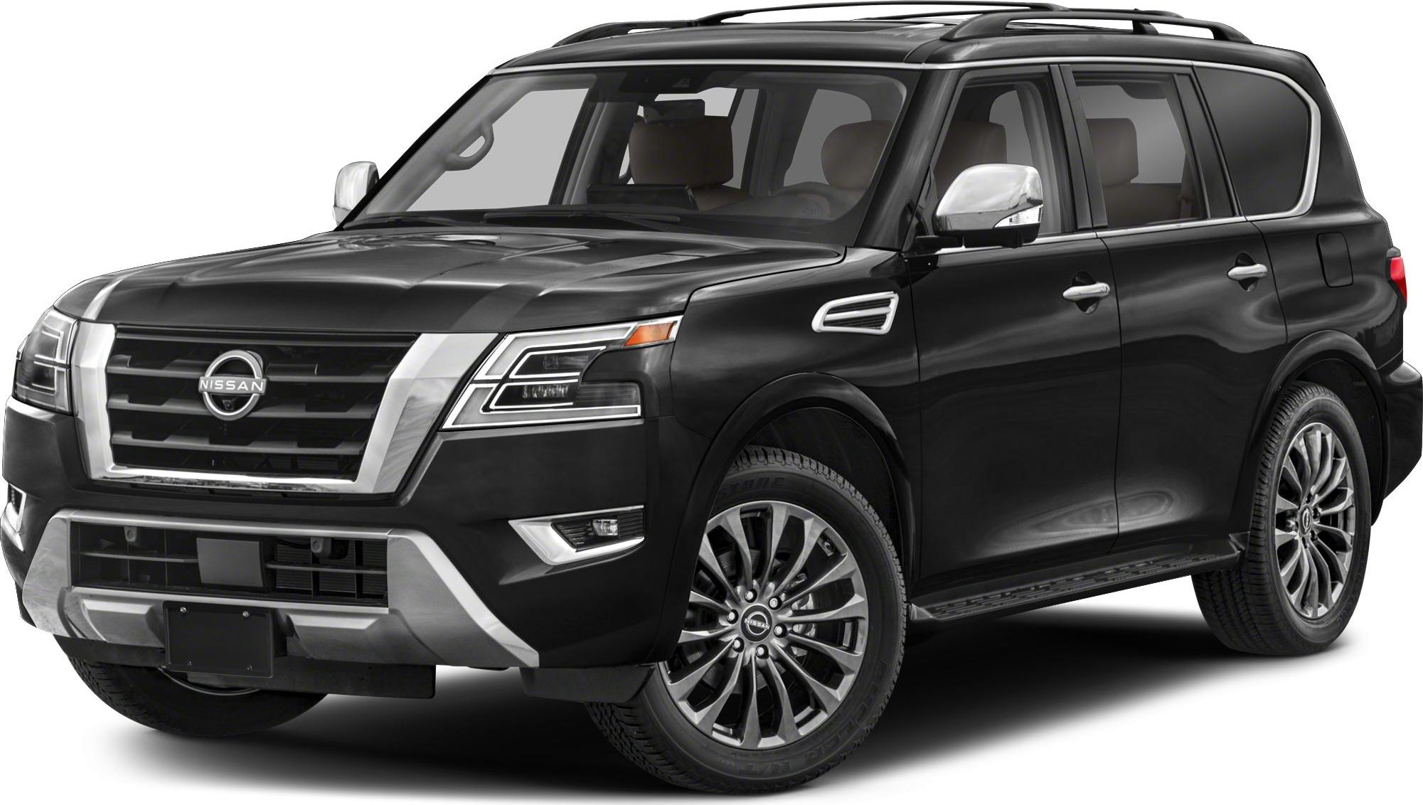 Black luxury SUV with bold front grille, LED headlights, and alloy wheels