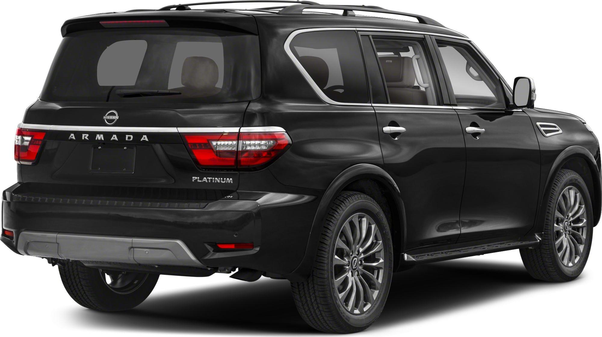 Rear and side view of SUV with distinct tail lights and sleek body design