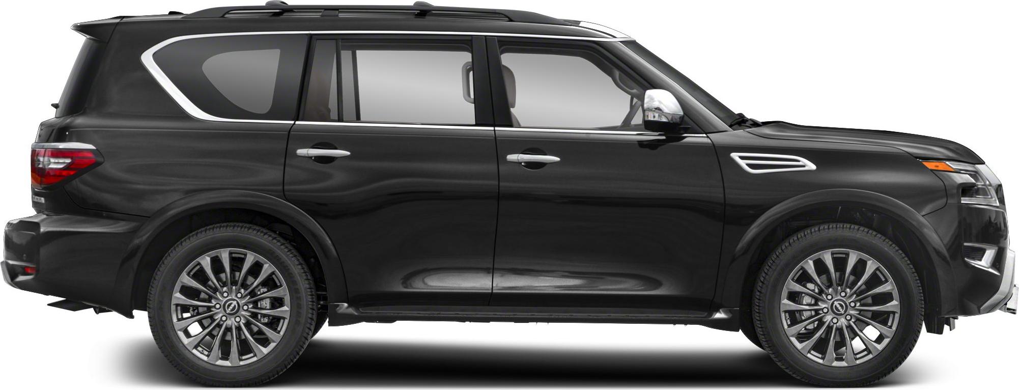 Black modern SUV side profile with chrome details and alloy wheels