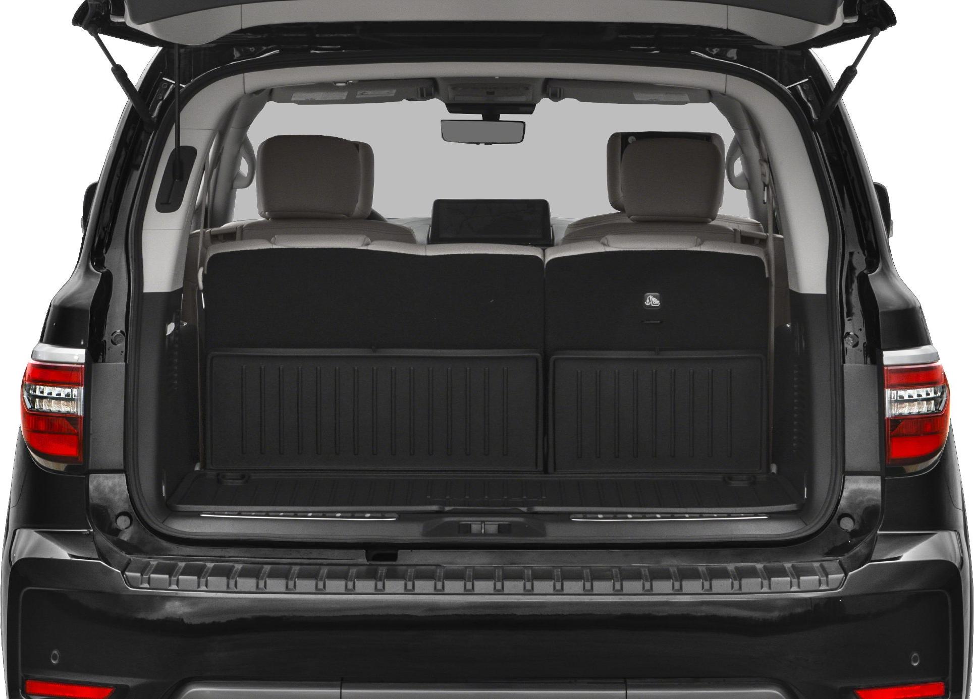 Rear cargo space with seats up and tailgate open