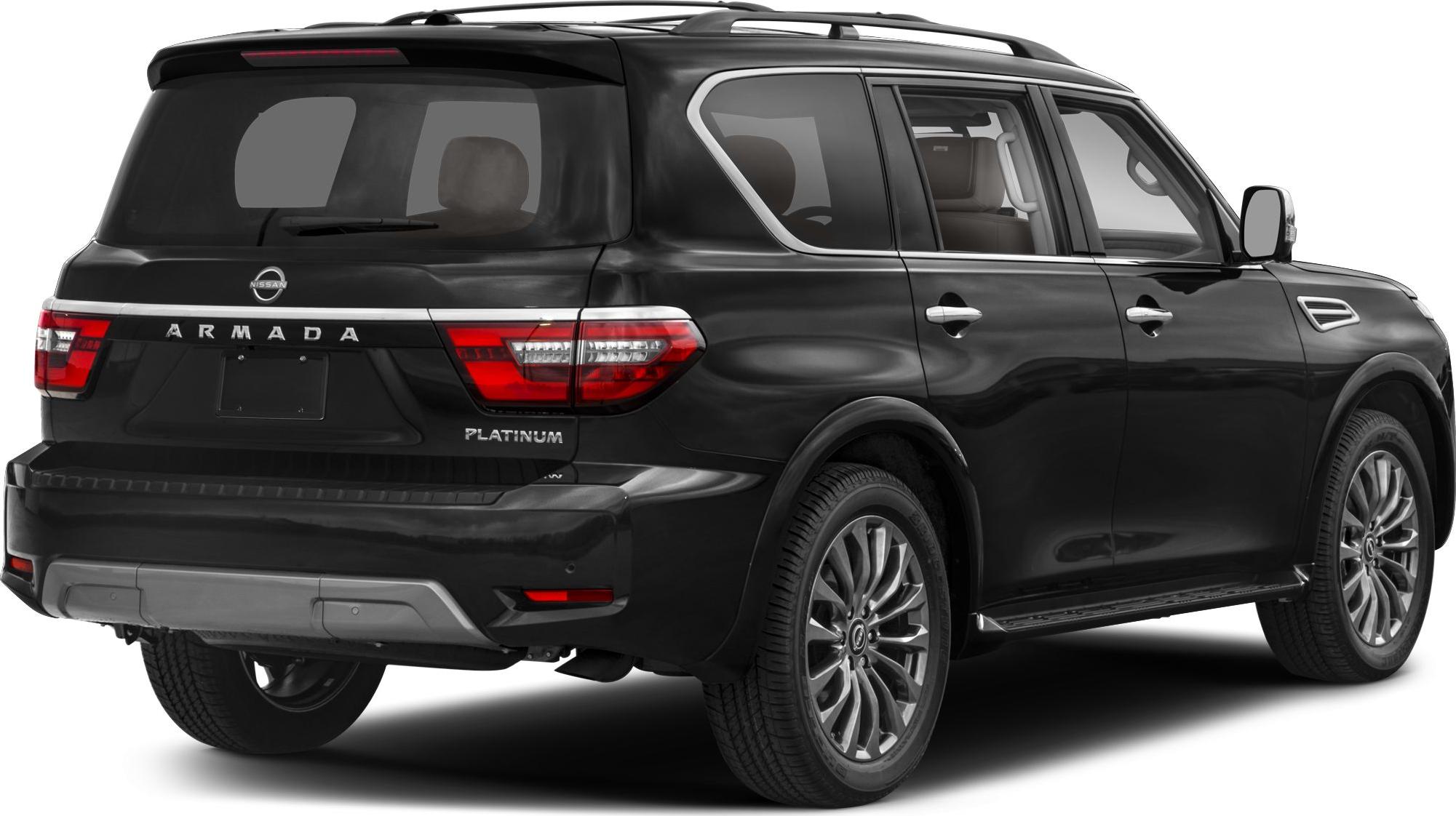 Rear view of a large SUV with Platinum trim and distinct taillights