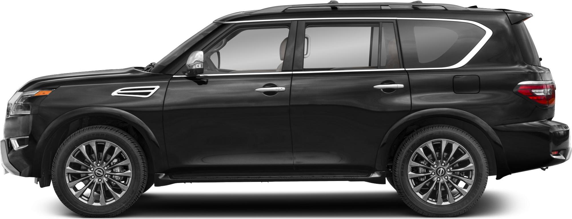 Side profile of a large black SUV with modern alloy wheels