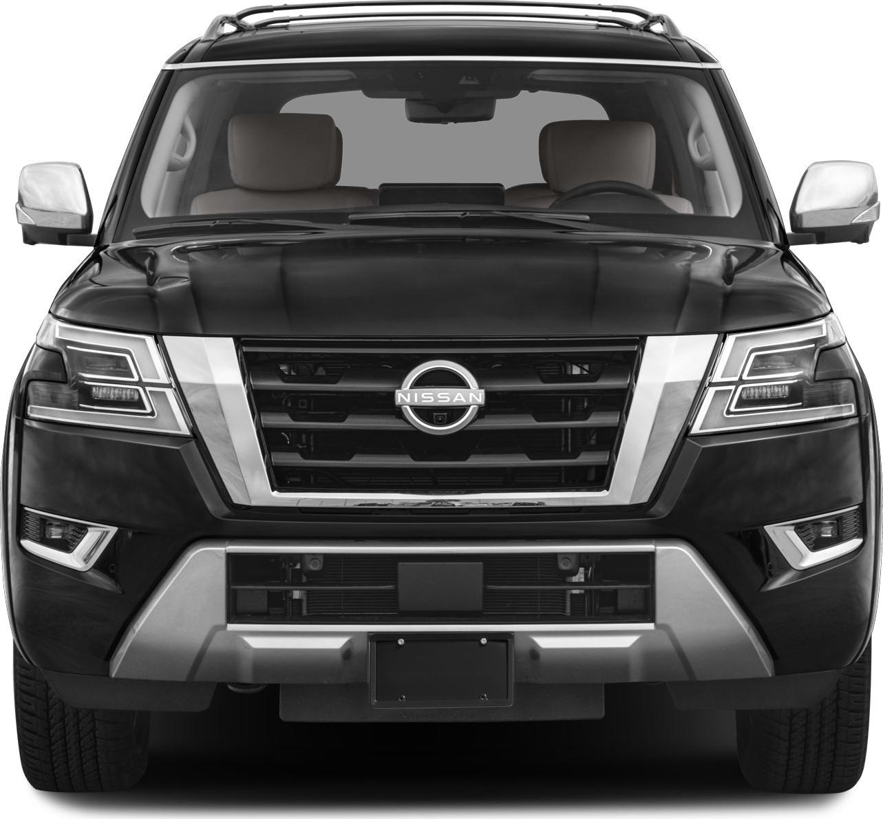 Front view with distinctive grille and LED headlights