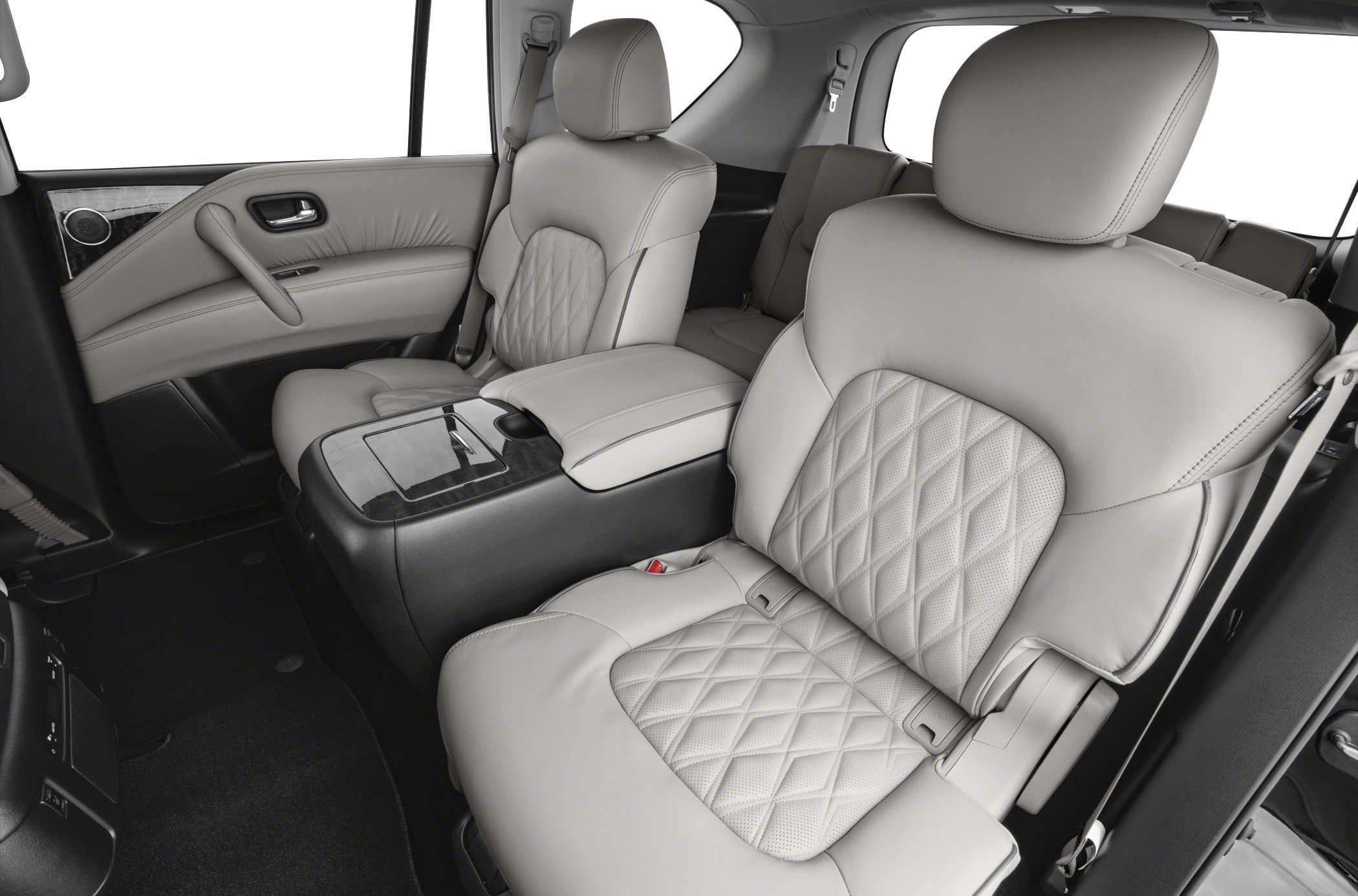 Luxury leather quilted seats and premium interior trim in rear passenger area