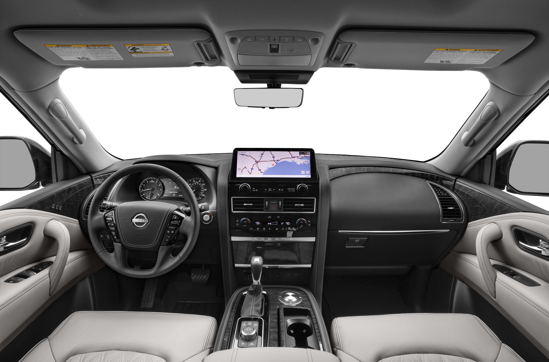 Digital dashboard, infotainment screen, steering wheel, center console