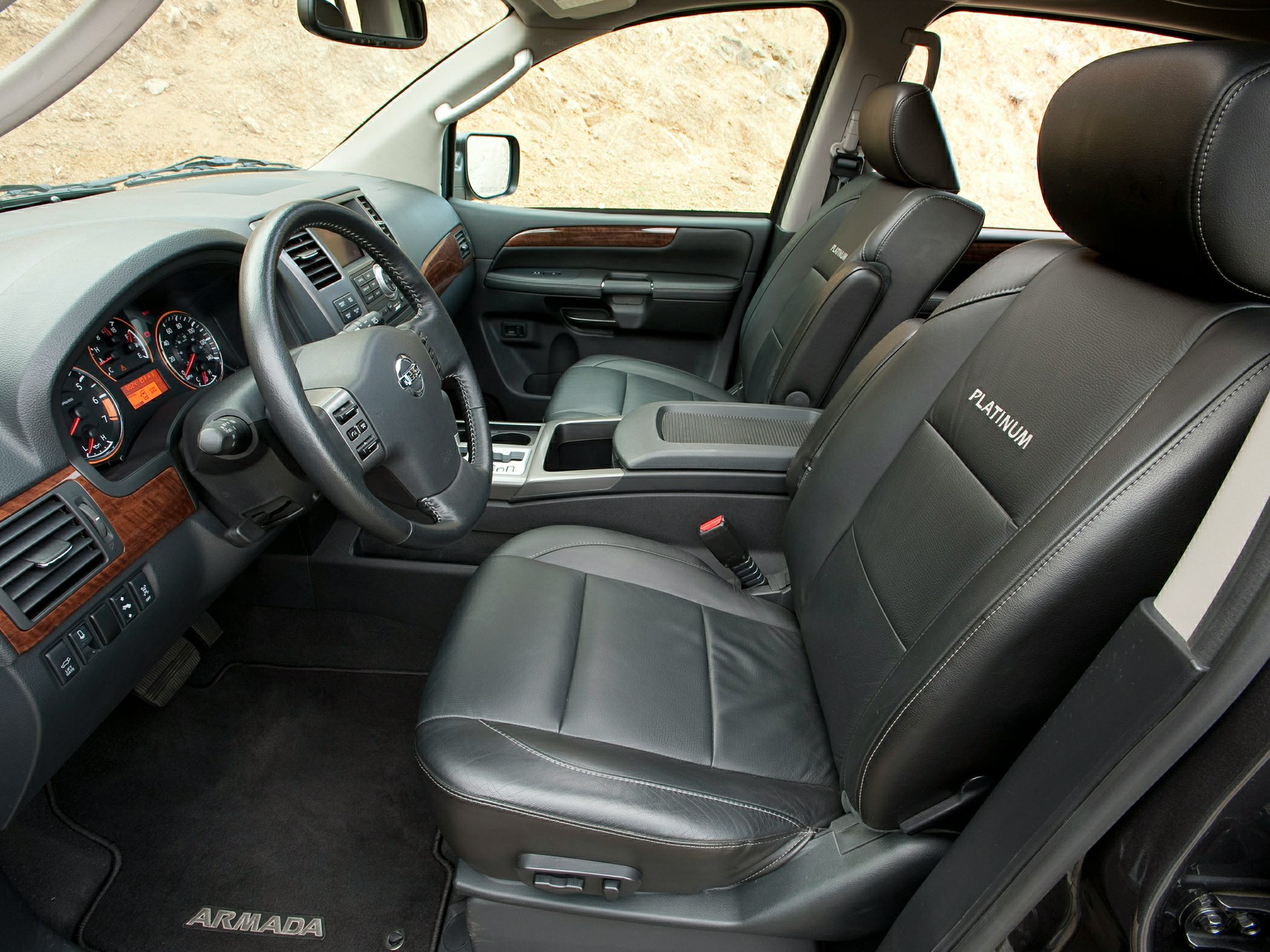 Luxury leather interior with Platinum seats and wood trim