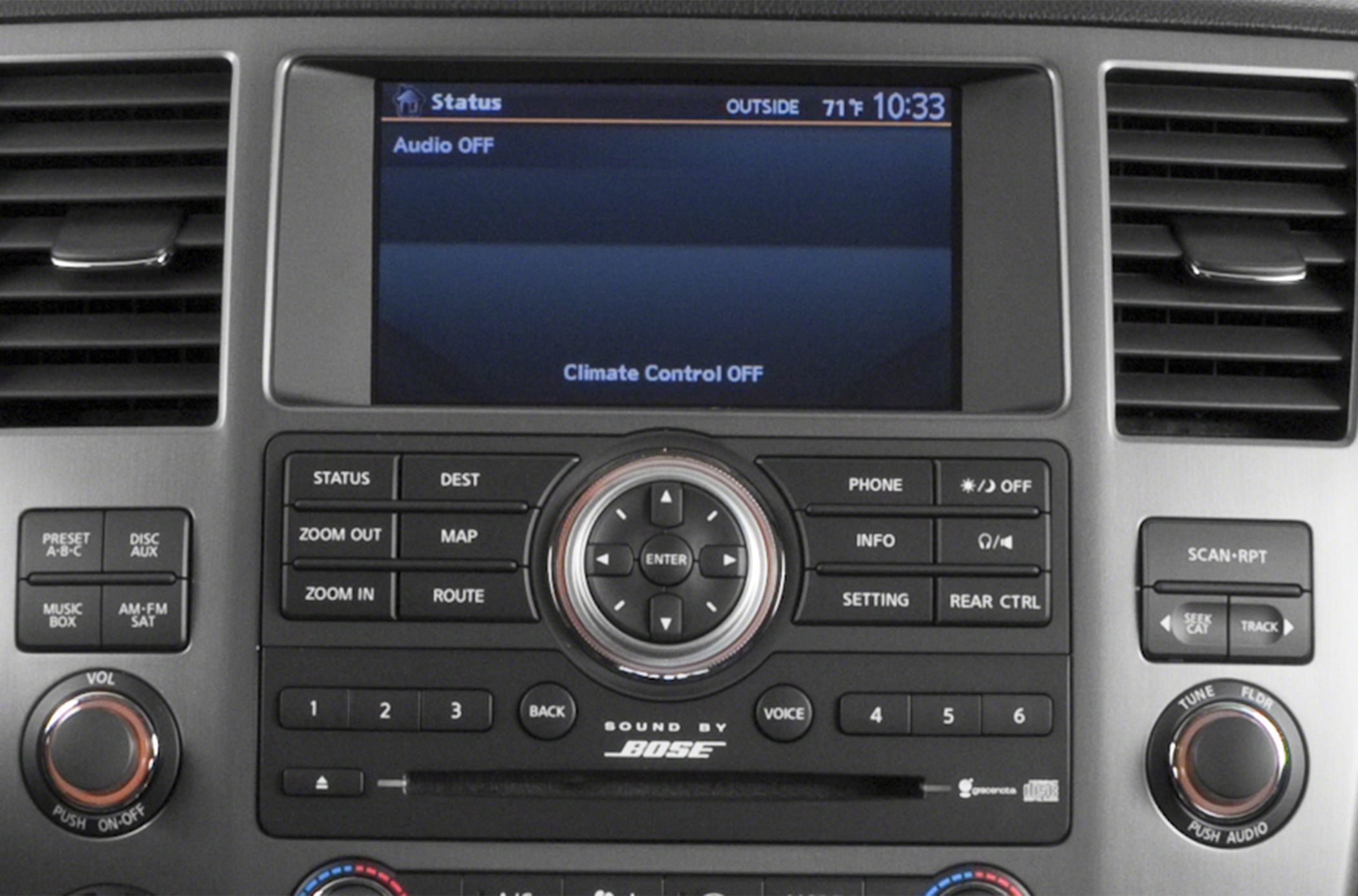 Multimedia and climate control system with navigation and Bose sound