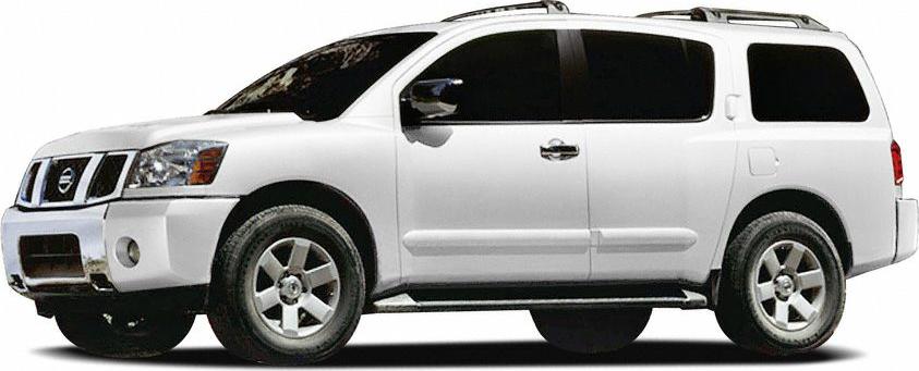 Side view of a large white SUV with tinted windows and silver wheels