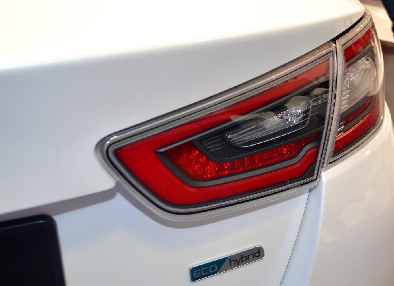 Close-up of rear tail light and ECO hybrid badge
