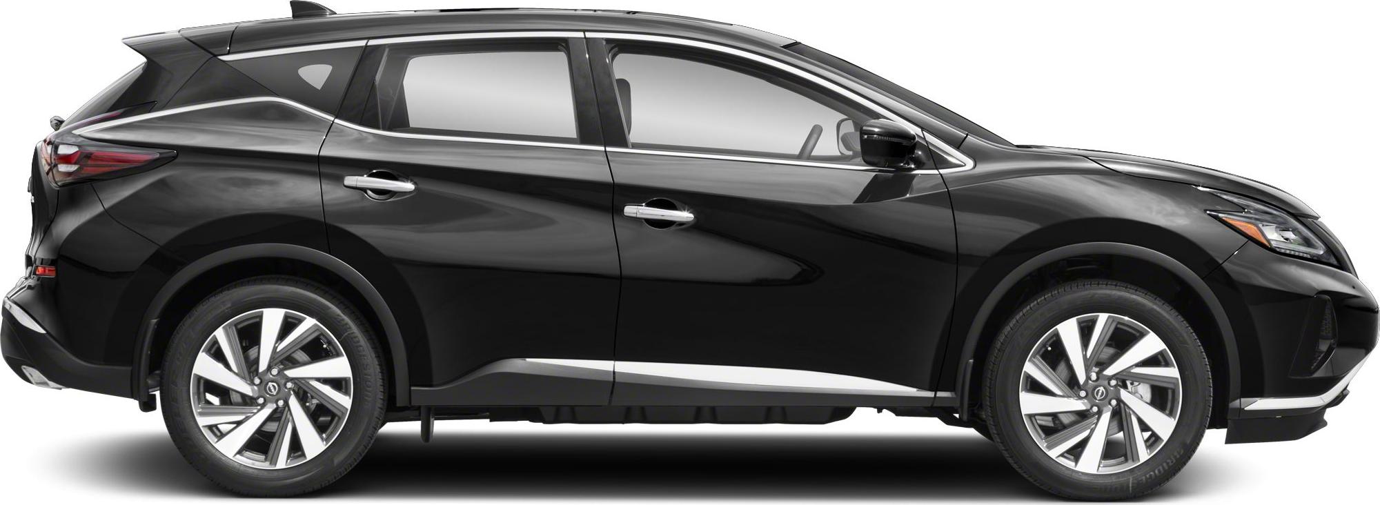 Black SUV side view with alloy wheels and chrome trim