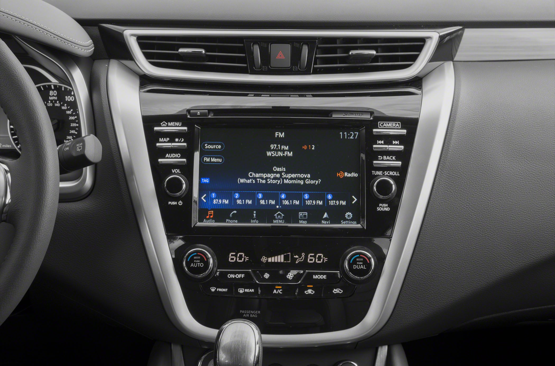 Touchscreen infotainment system with dual-zone climate control