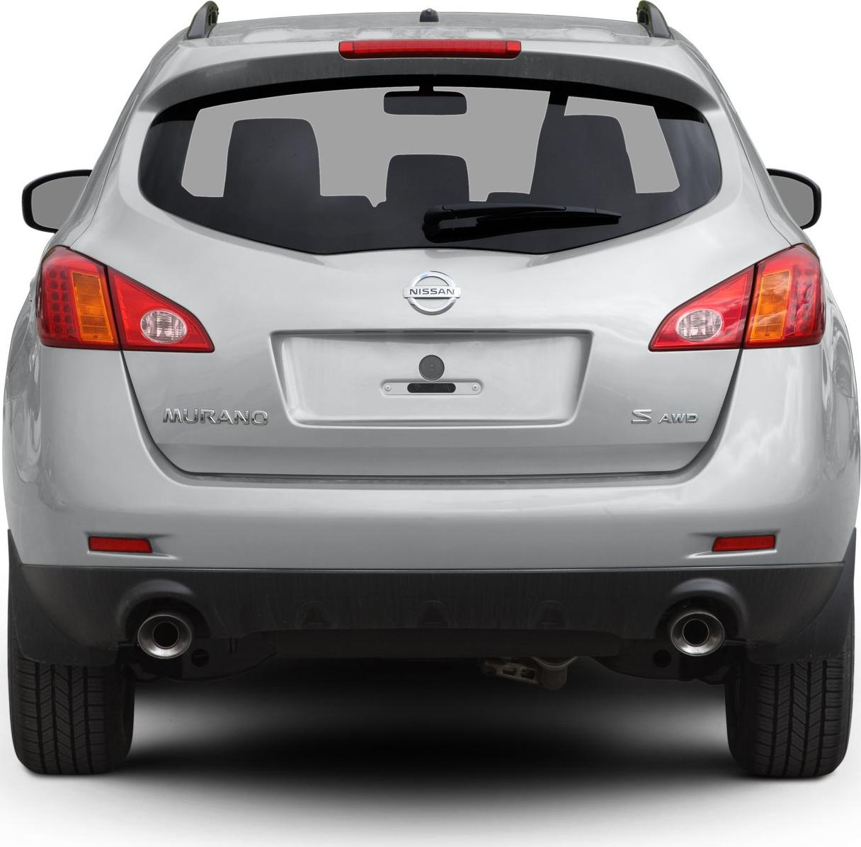 Rear view with dual exhaust pipes, AWD badge, and distinct taillights