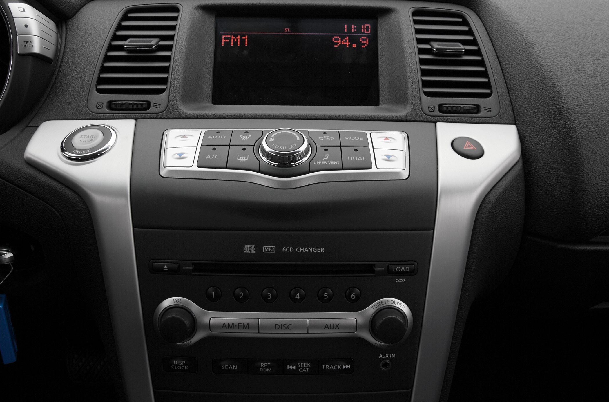Multimedia and climate control panel with radio and CD changer