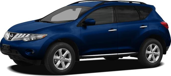 Blue 2009 midsize SUV side profile with alloy wheels