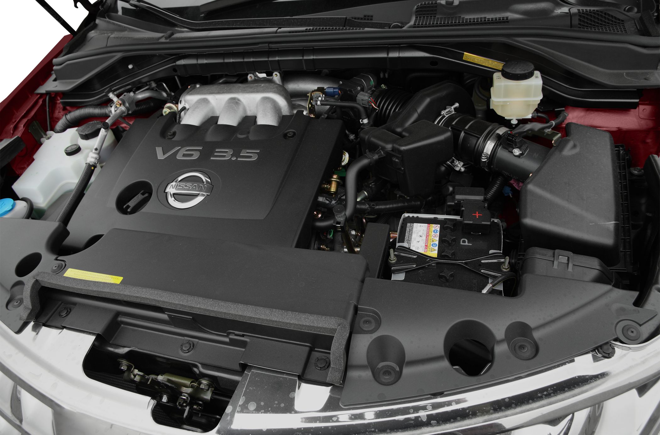 Close-up of 3.5L V6 engine with visible components
