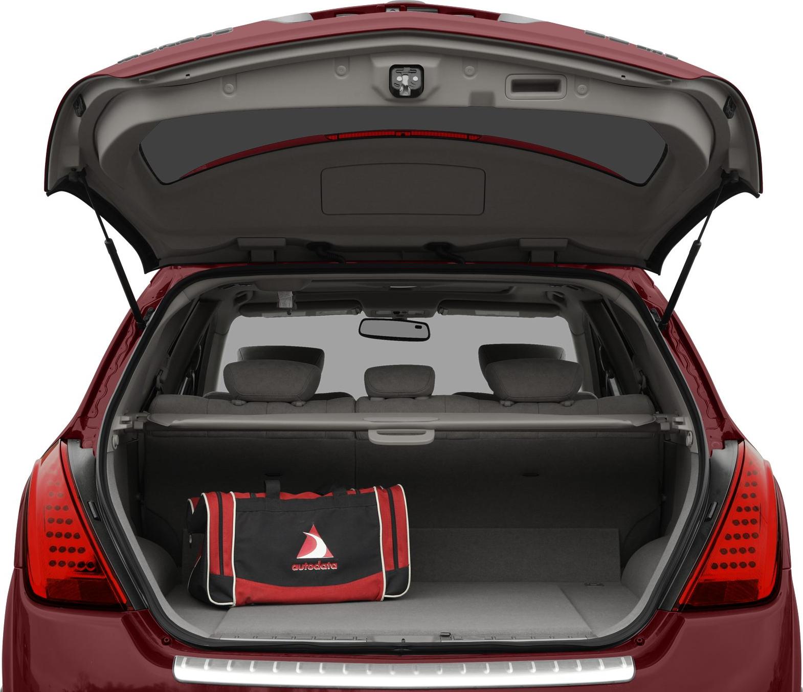 Open rear trunk with spacious cargo area and folding rear seats